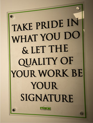 Pride Paint & Body Werks motto